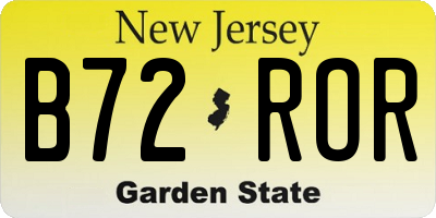 NJ license plate B72ROR