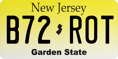 NJ license plate B72ROT