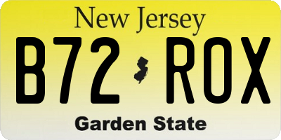 NJ license plate B72ROX