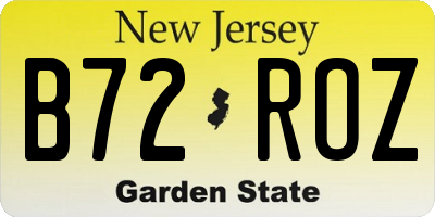 NJ license plate B72ROZ