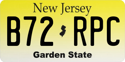 NJ license plate B72RPC
