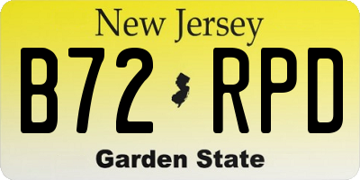 NJ license plate B72RPD