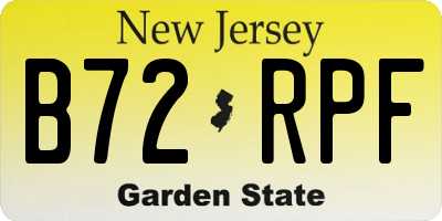 NJ license plate B72RPF