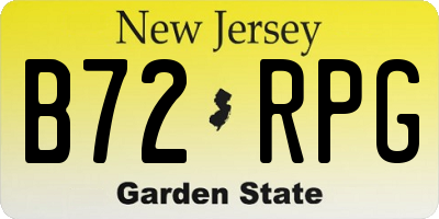 NJ license plate B72RPG