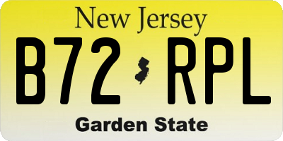 NJ license plate B72RPL