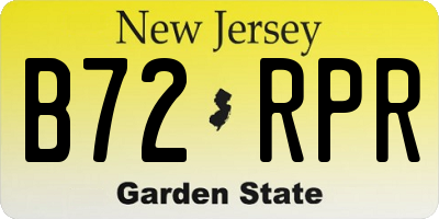 NJ license plate B72RPR