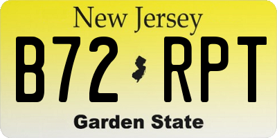 NJ license plate B72RPT