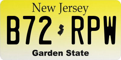 NJ license plate B72RPW