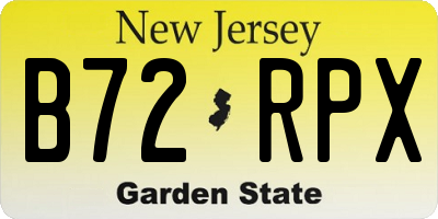 NJ license plate B72RPX
