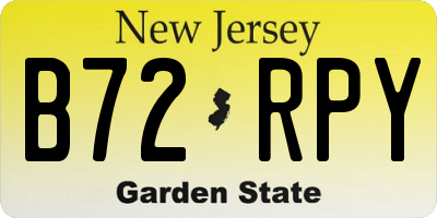 NJ license plate B72RPY