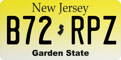 NJ license plate B72RPZ
