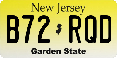 NJ license plate B72RQD