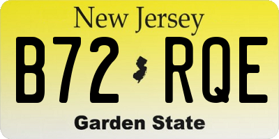 NJ license plate B72RQE