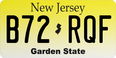 NJ license plate B72RQF