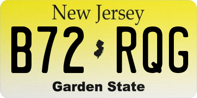 NJ license plate B72RQG