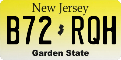 NJ license plate B72RQH