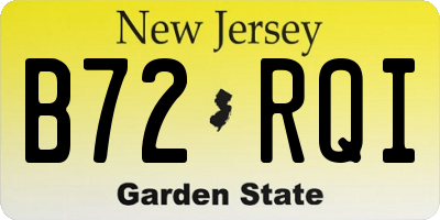 NJ license plate B72RQI