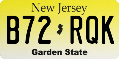 NJ license plate B72RQK