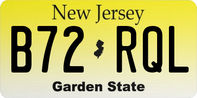 NJ license plate B72RQL