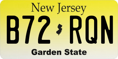 NJ license plate B72RQN