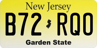 NJ license plate B72RQO
