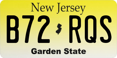NJ license plate B72RQS