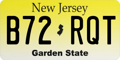 NJ license plate B72RQT