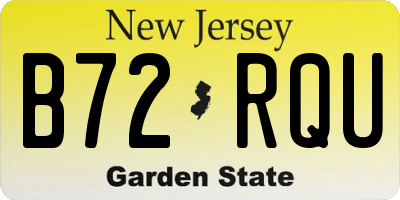 NJ license plate B72RQU