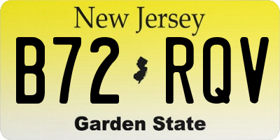 NJ license plate B72RQV
