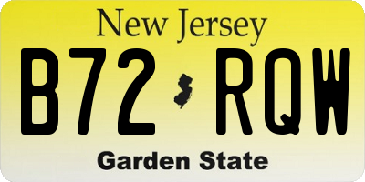 NJ license plate B72RQW