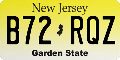 NJ license plate B72RQZ