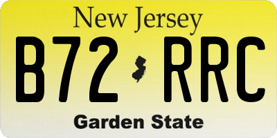 NJ license plate B72RRC