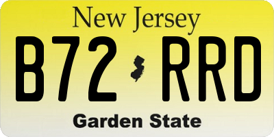NJ license plate B72RRD