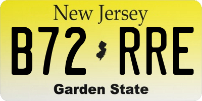 NJ license plate B72RRE