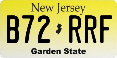 NJ license plate B72RRF