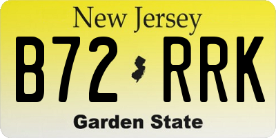 NJ license plate B72RRK