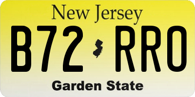 NJ license plate B72RRO
