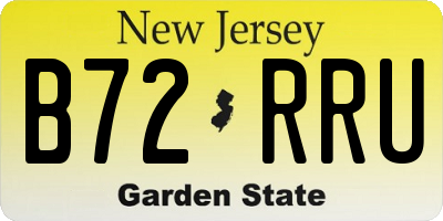 NJ license plate B72RRU