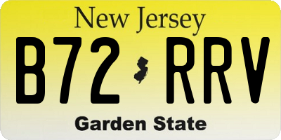 NJ license plate B72RRV