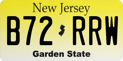 NJ license plate B72RRW