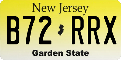 NJ license plate B72RRX