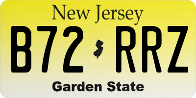 NJ license plate B72RRZ