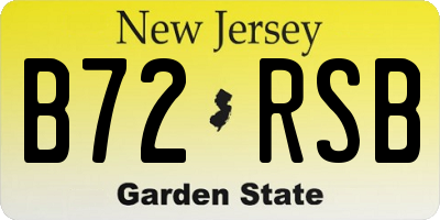 NJ license plate B72RSB