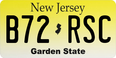 NJ license plate B72RSC