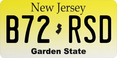 NJ license plate B72RSD