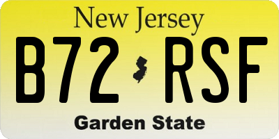 NJ license plate B72RSF