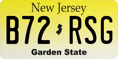 NJ license plate B72RSG