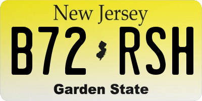 NJ license plate B72RSH