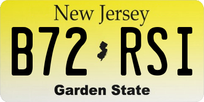 NJ license plate B72RSI