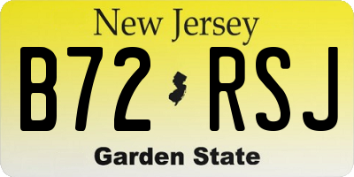NJ license plate B72RSJ